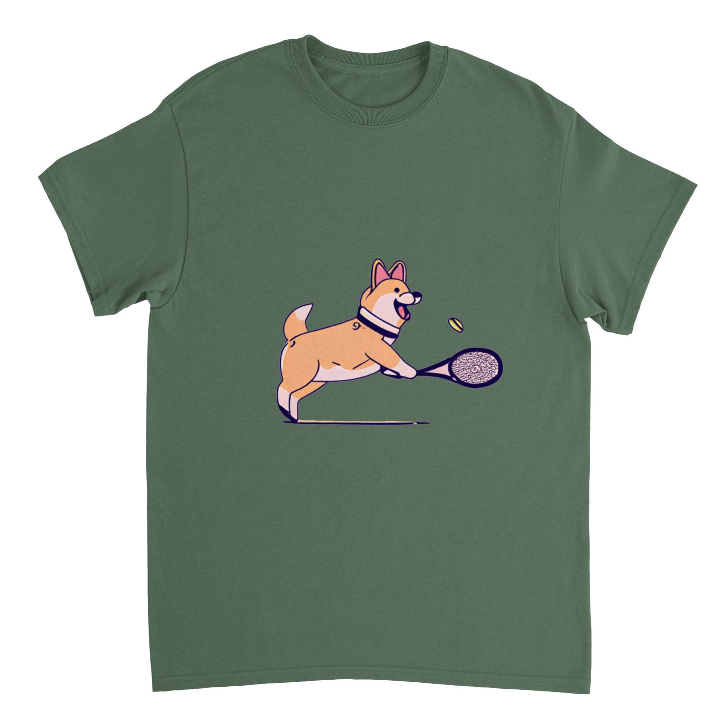Corgi - Tennis - Heavyweight Unisex Crewneck T-shirt